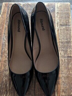 Abound Black Patent Pointed-Toe Slip-On Flats